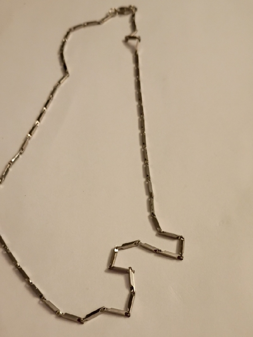 Silver Bar Link Necklace - Silver